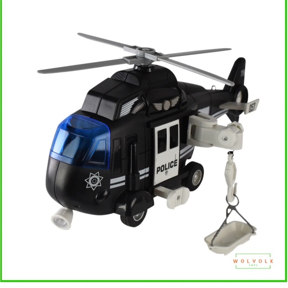 Wolvolk Police👮🏻Helicopter🚁11” w Lights🚨& Sound🚨NIB📦 - Picture 1 of 10
